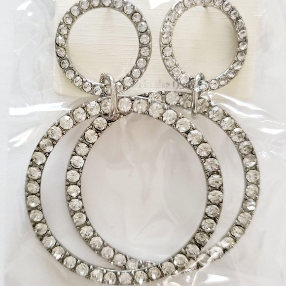 Mia Collection Jewelry - Mia Collection Women's Fashion Jewelry Clear Rhinestone Circle Drop Earrings